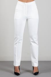 Twin-set Pantaloni Cropped a Vita Alta In Punto Milano 262TP2372 MADREPERLA