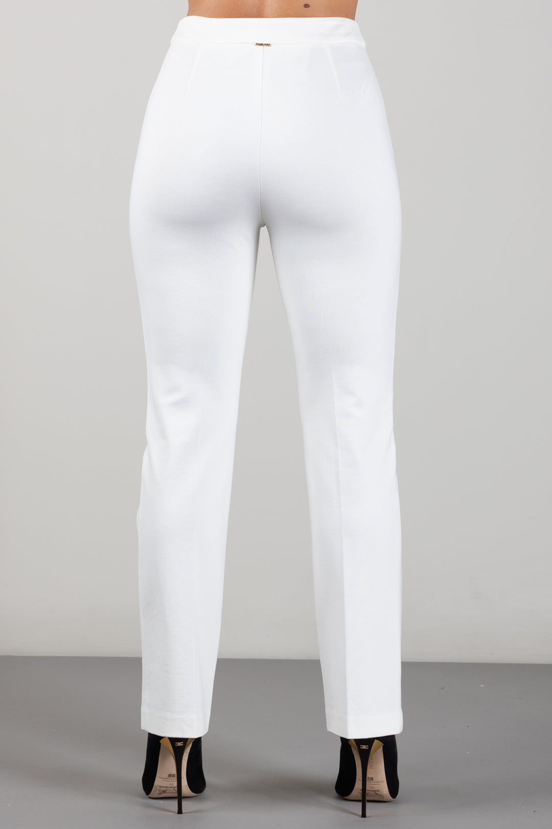Twin-set Pantaloni Cropped a Vita Alta In Punto Milano 262TP2372 MADREPERLA
