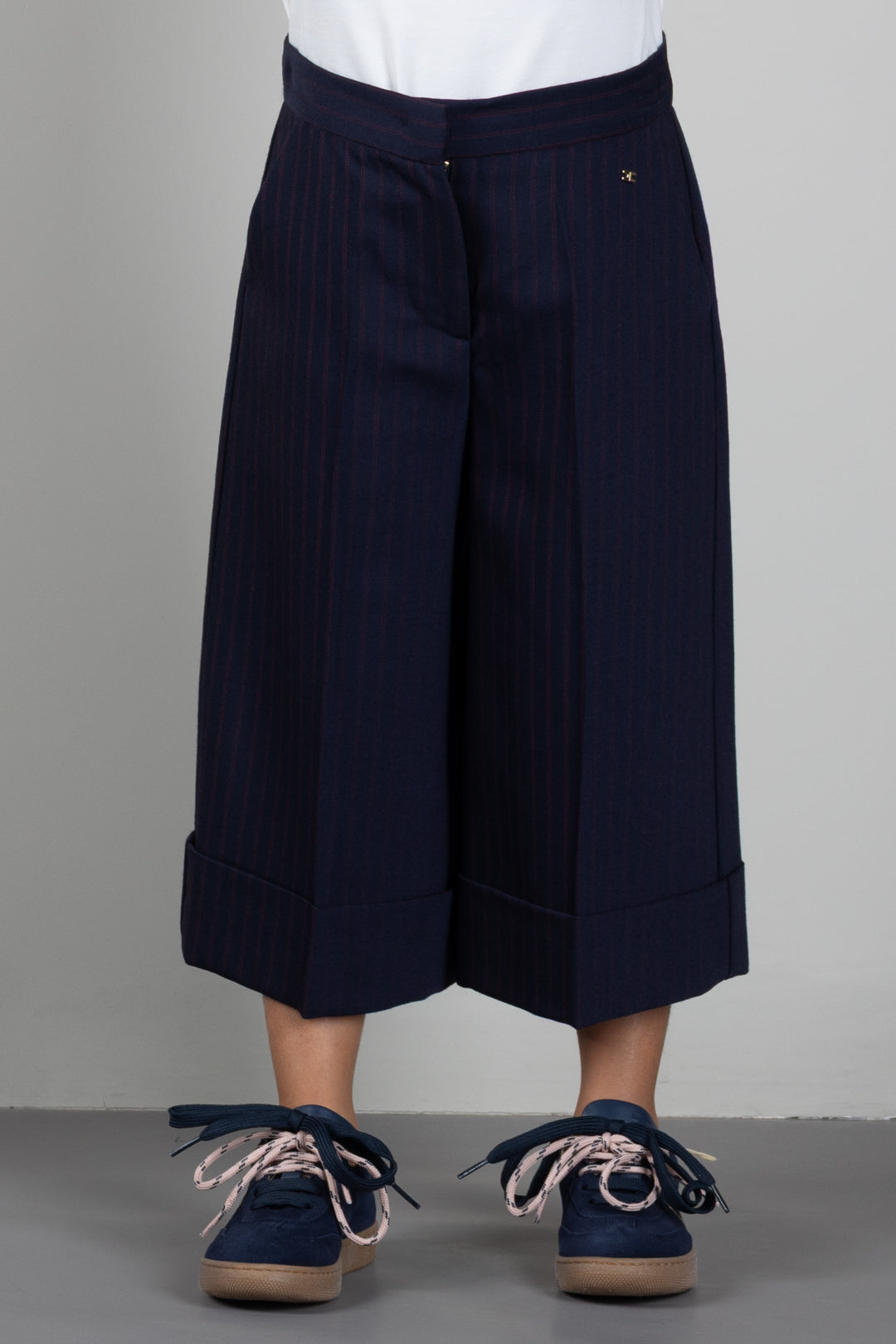 Elisabetta Franchi Bambina Pantaloni Culotte Gessati EFBE0880ML029.D213