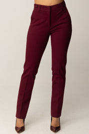 Manila Grace Pantaloni Dritti Eleganti P160VU BURGUNDY
