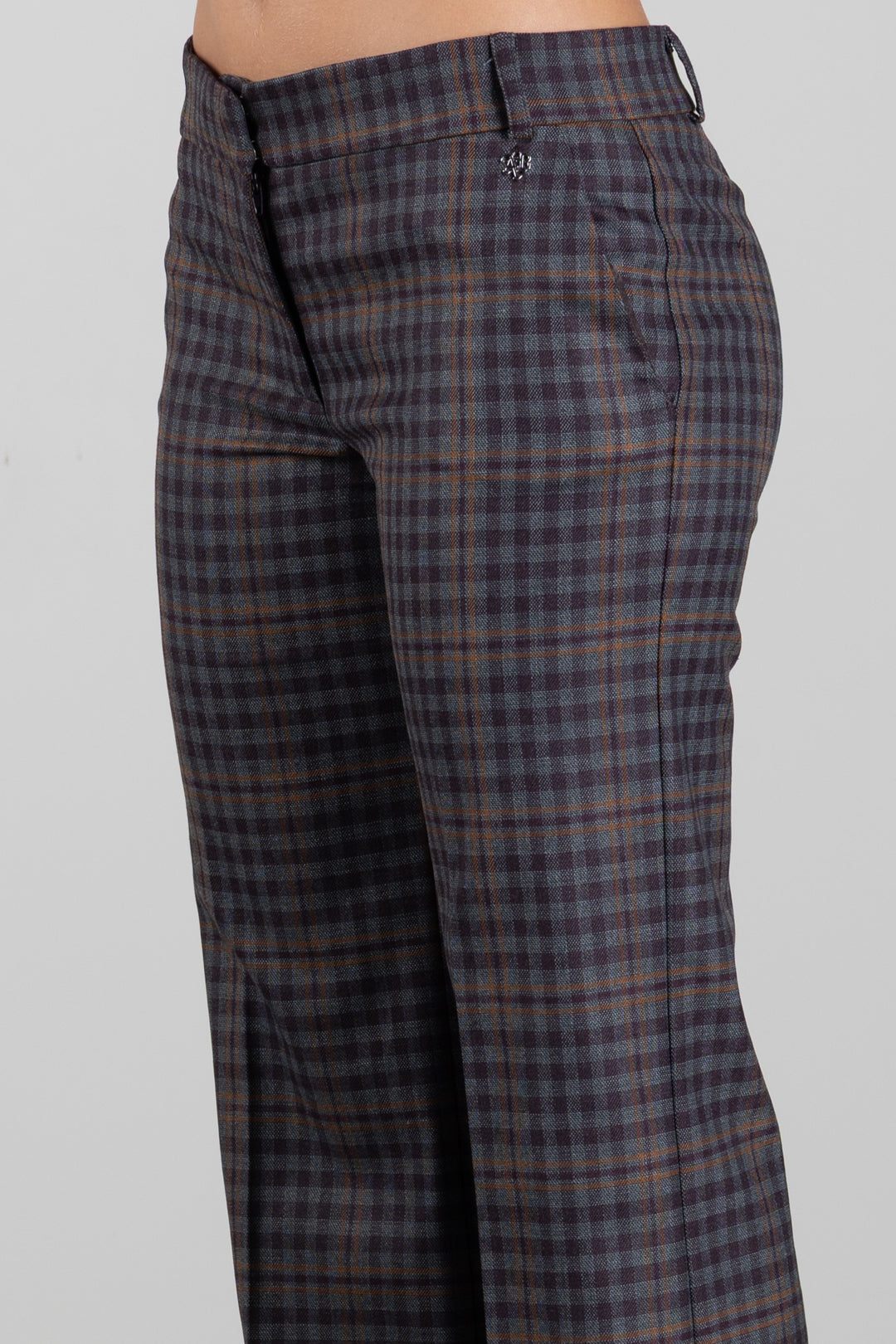 Aniye By Pantaloni Dritti In Check con Piega Stirata 181103 WINE CHECK :AI26
