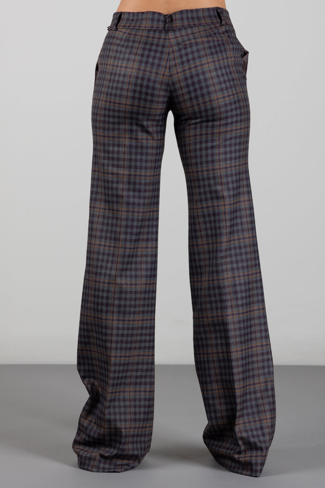 Aniye By Pantaloni Dritti In Check con Piega Stirata 181103 WINE CHECK :AI26