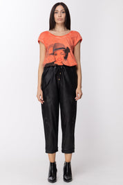 Manila Grace Pantaloni Ecopelle Traforati con Coulisse P309EU VAR.UNICA