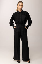 Meme Road Pantaloni Eleganti con Pinces M8433P NERO