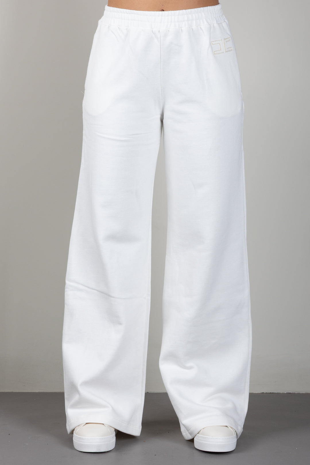Elisabetta Franchi Bambina Pantaloni Felpa a Palazzo con Logo EFPA328CFF017.0067
