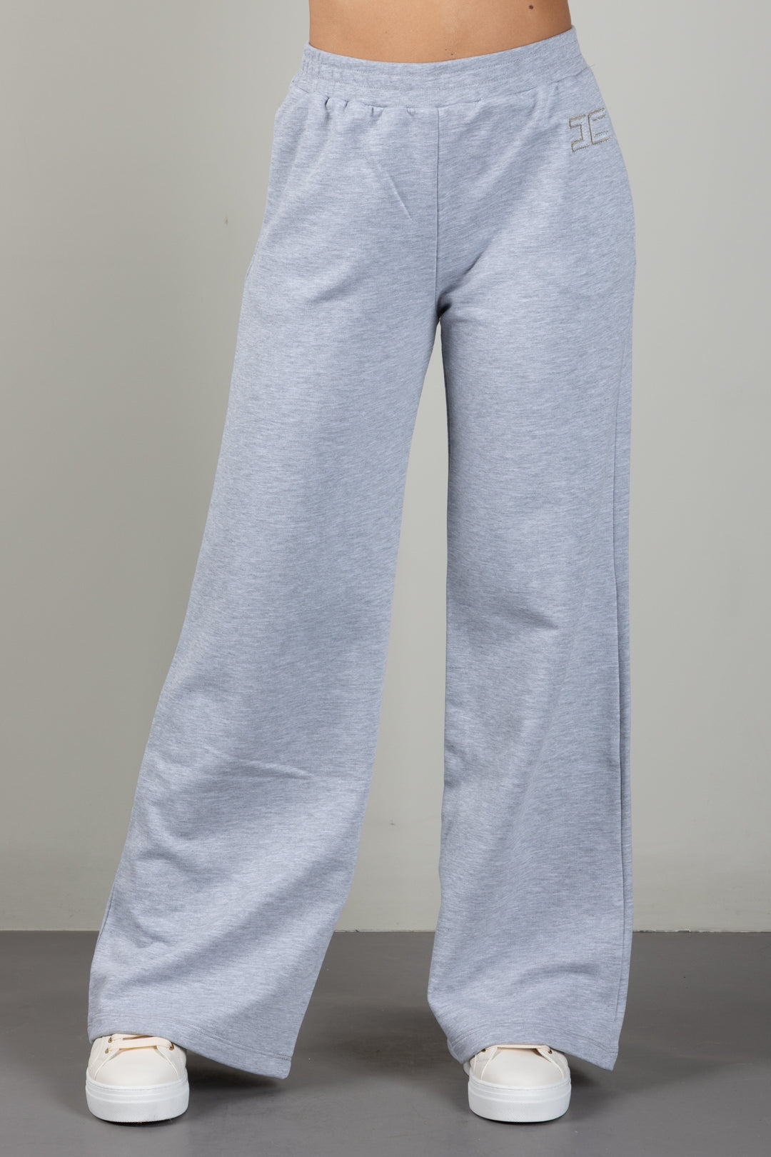 Elisabetta Franchi Bambina Pantaloni Felpa a Palazzo con Logo EFPA328CFF017.5002