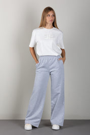 Elisabetta Franchi Bambina Pantaloni Felpa a Palazzo con Logo EFPA328CFF017.5002