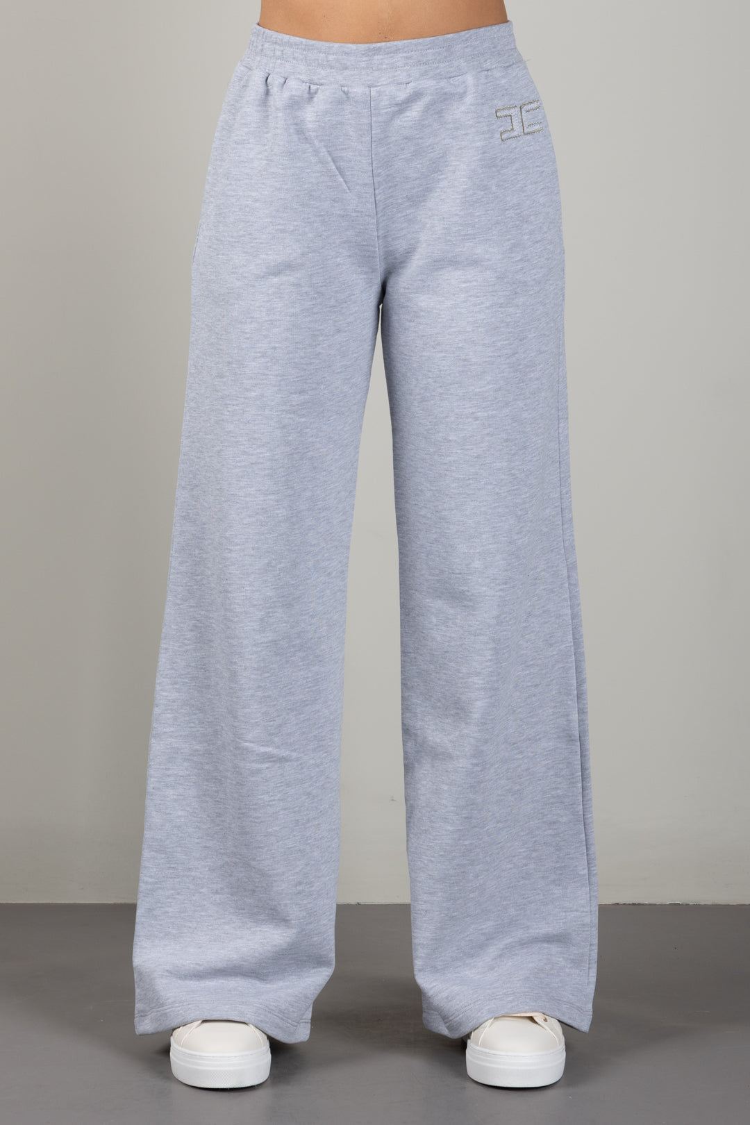 Elisabetta Franchi Bambina Pantaloni Felpa a Palazzo con Logo EFPA328CFF017.5002