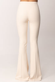 Elisabetta Franchi Pantaloni Flare con Spacco Frontale PA15961E2 BURRO/NERO