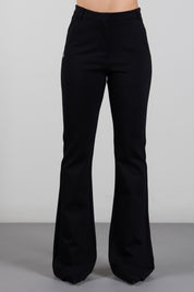 Manila Grace Pantaloni Flare Sartoriali a Vita Alta P004VU METEORITE :AI26