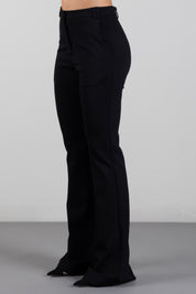 Manila Grace Pantaloni Flare Sartoriali a Vita Alta P004VU METEORITE :AI26