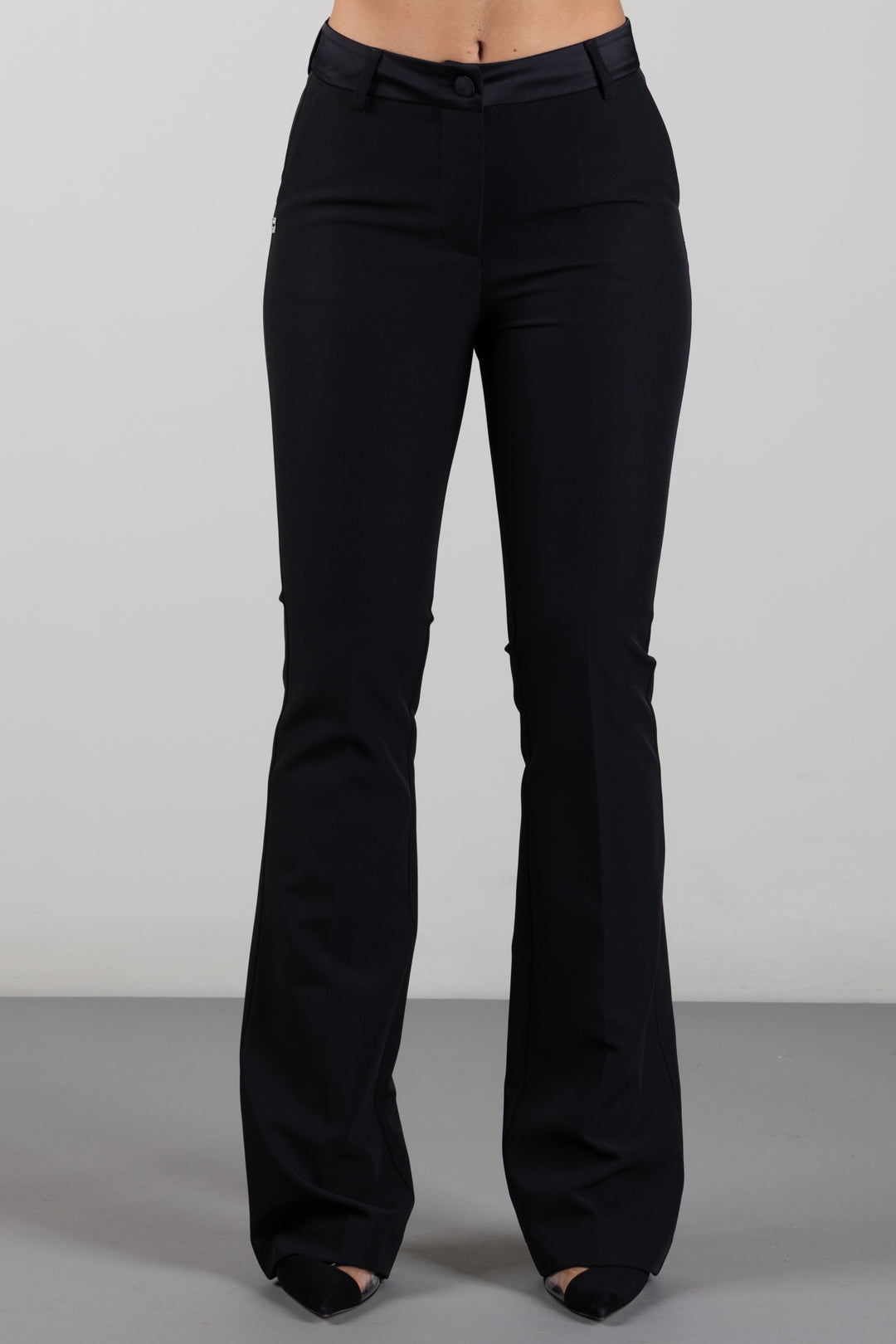 Manila Grace Pantaloni Flare Sartoriali P041PU METEORITE :AI26