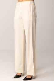 Patrizia Pepe Pantaloni Fluidi a Gamba Ampia 2P1712 A658 WOOLY WHITE