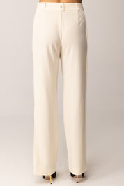 Patrizia Pepe Pantaloni Fluidi a Gamba Ampia 2P1712 A658 WOOLY WHITE