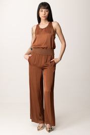 Manila Grace Pantaloni Fluidi con Baschina P050VU TERRA