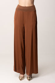 Manila Grace Pantaloni Fluidi con Baschina P050VU TERRA