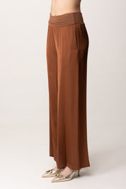 Manila Grace Pantaloni Fluidi con Baschina P050VU TERRA