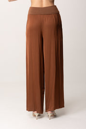 Manila Grace Pantaloni Fluidi con Baschina P050VU TERRA