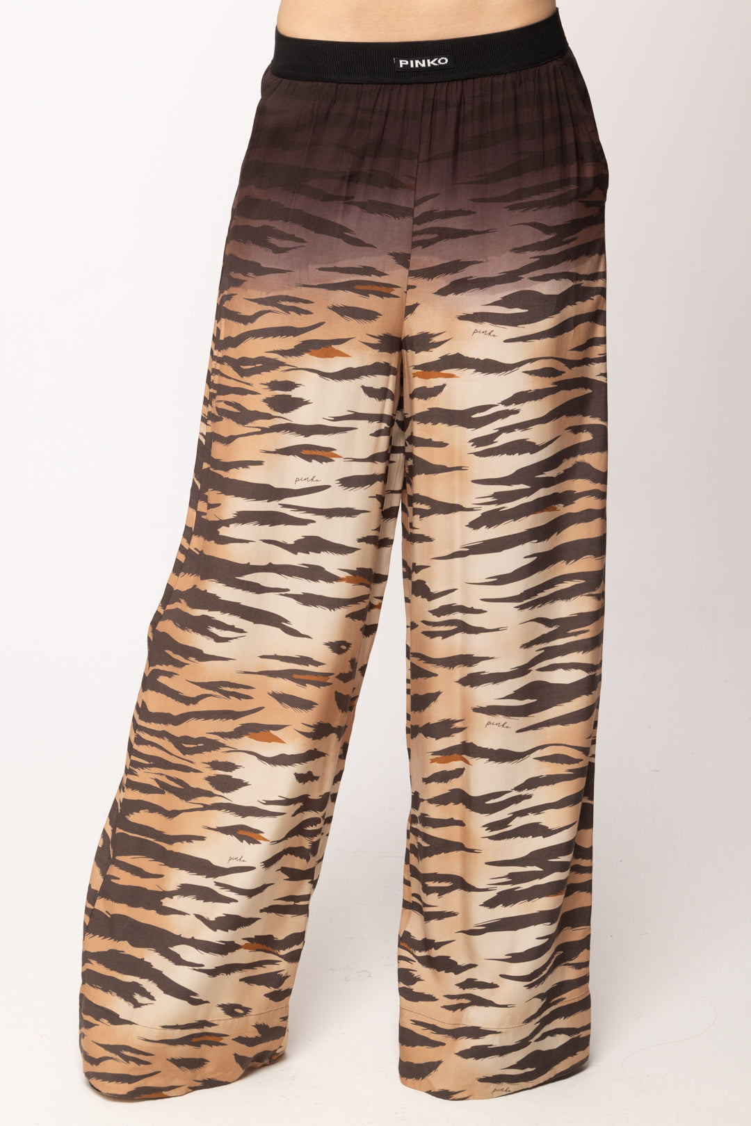 Pinko Pantaloni Fluidi con Stampa Tigrata 106550 A37R ZC8