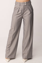 Patrizia Pepe Pantaloni Gessati Wide Leg 8P0822 A718 GRAY STRIPES