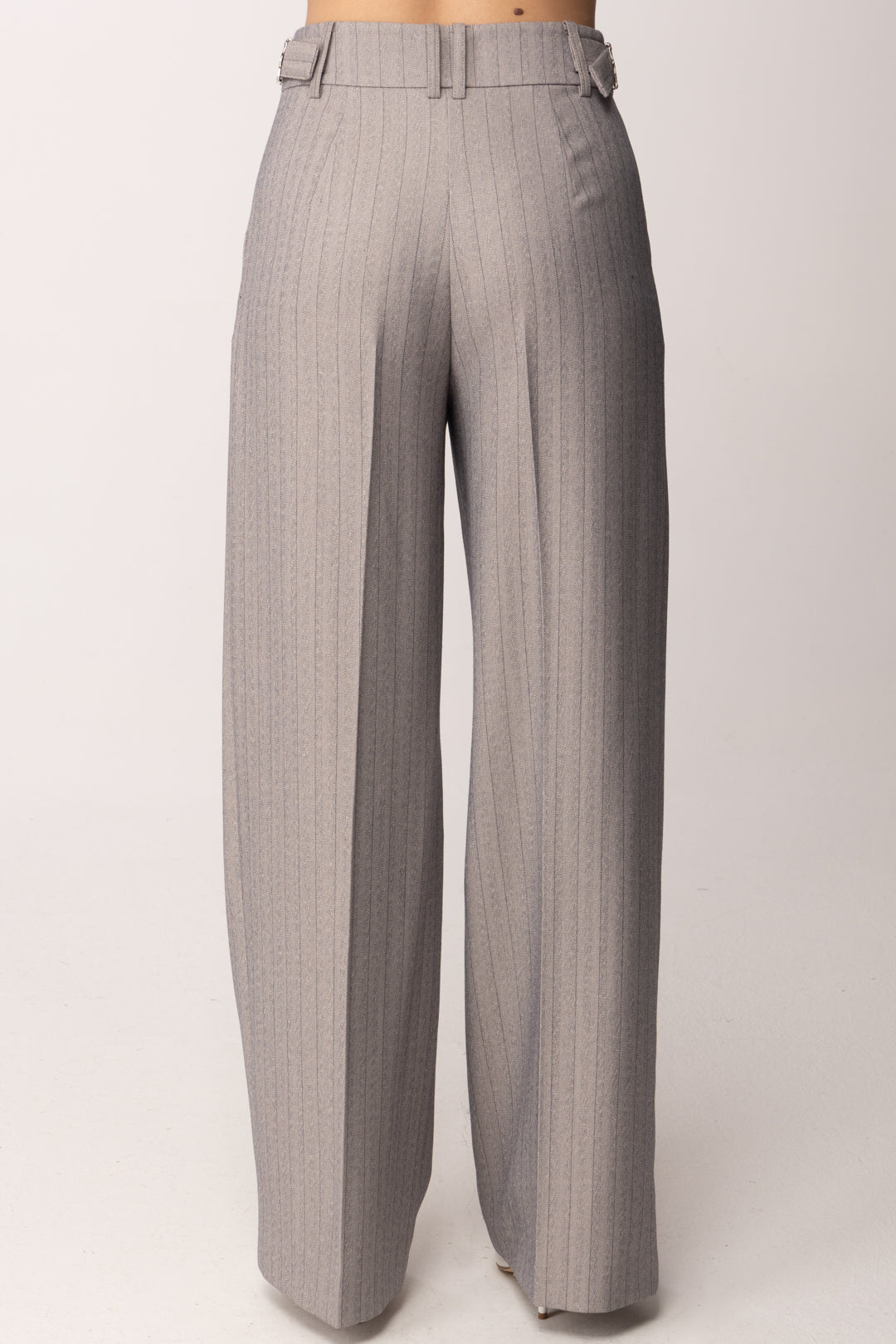 Patrizia Pepe Pantaloni Gessati Wide Leg 8P0822 A718 GRAY STRIPES
