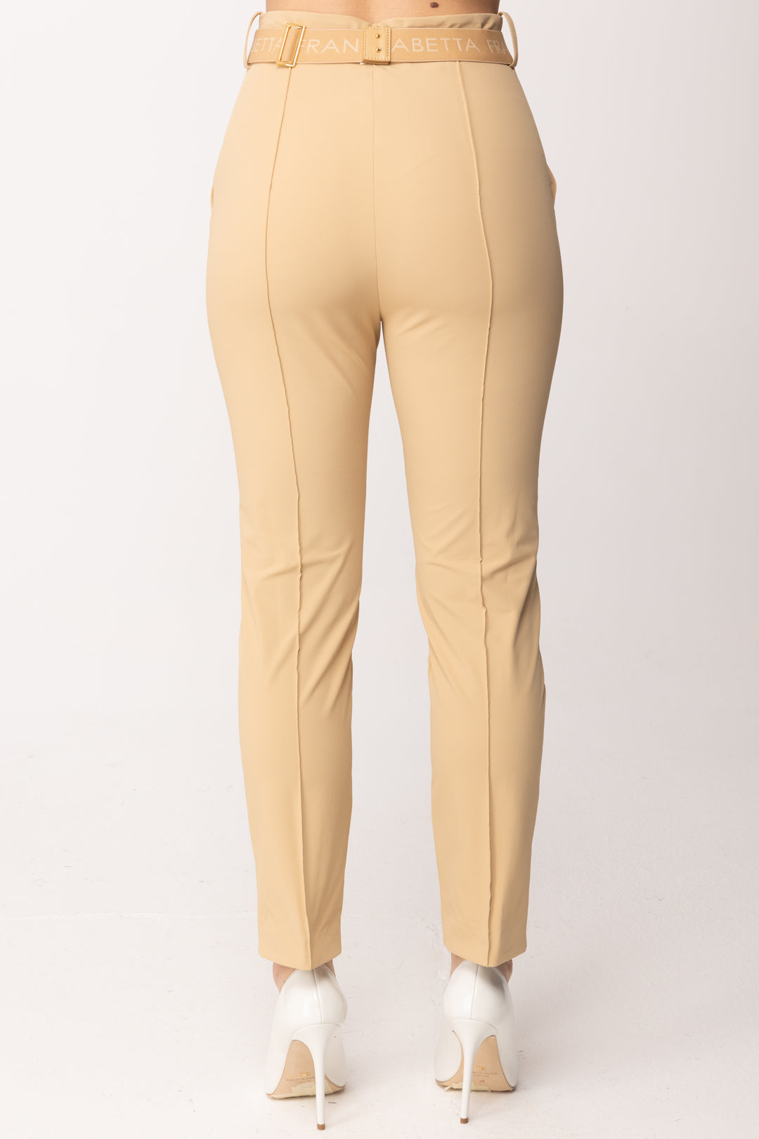 Elisabetta Franchi Pantaloni In Bielastico con Cintura PA13261E2 CAMMELLO