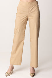 Manila Grace Pantaloni In Cotone Straight P264CU FIENO