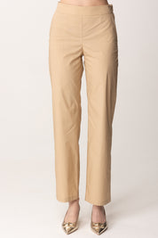 Manila Grace Pantaloni In Cotone Straight P264CU FIENO