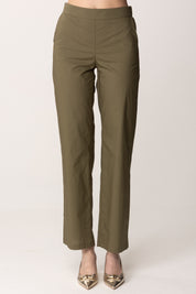 Manila Grace Pantaloni In Cotone Straight P264CU FORESTA