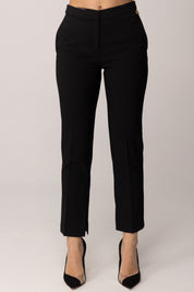 Elisabetta Franchi Pantaloni In Crêpe Leggero con Logo Charm
 PA16661E2 NERO
