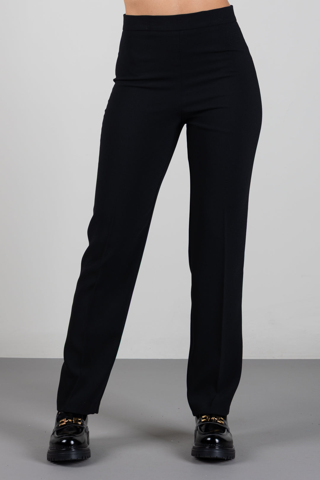 Elisabetta Franchi Bambina Pantaloni In Crêpe a Vita Alta con Gamba Dritta EFPA3380GA022.N000