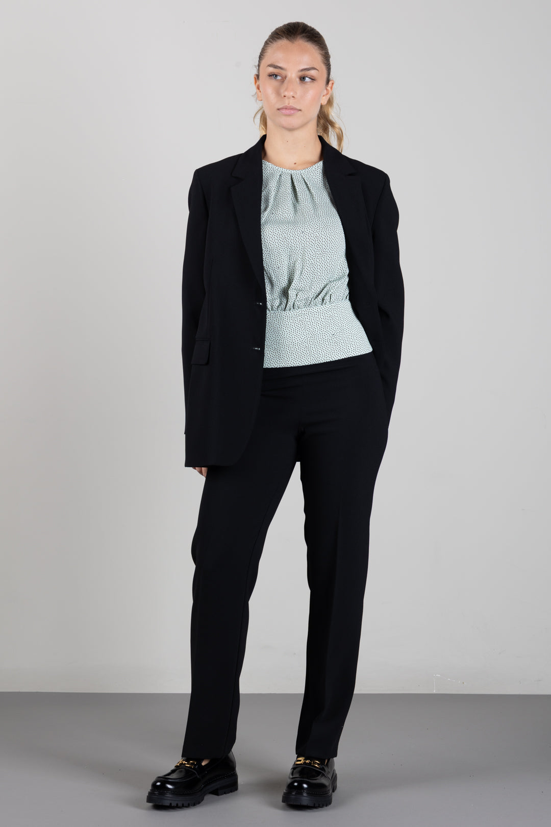 Elisabetta Franchi Bambina Pantaloni In Crêpe a Vita Alta con Gamba Dritta EFPA3380GA022.N000