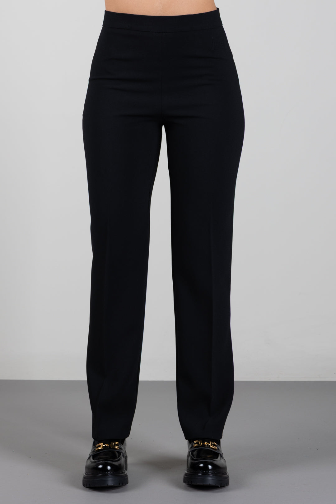 Elisabetta Franchi Bambina Pantaloni In Crêpe a Vita Alta con Gamba Dritta EFPA3380GA022.N000