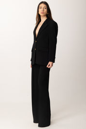 Elisabetta Franchi Pantaloni In Crepe con Cintura In Tinta PA09552E2 NERO