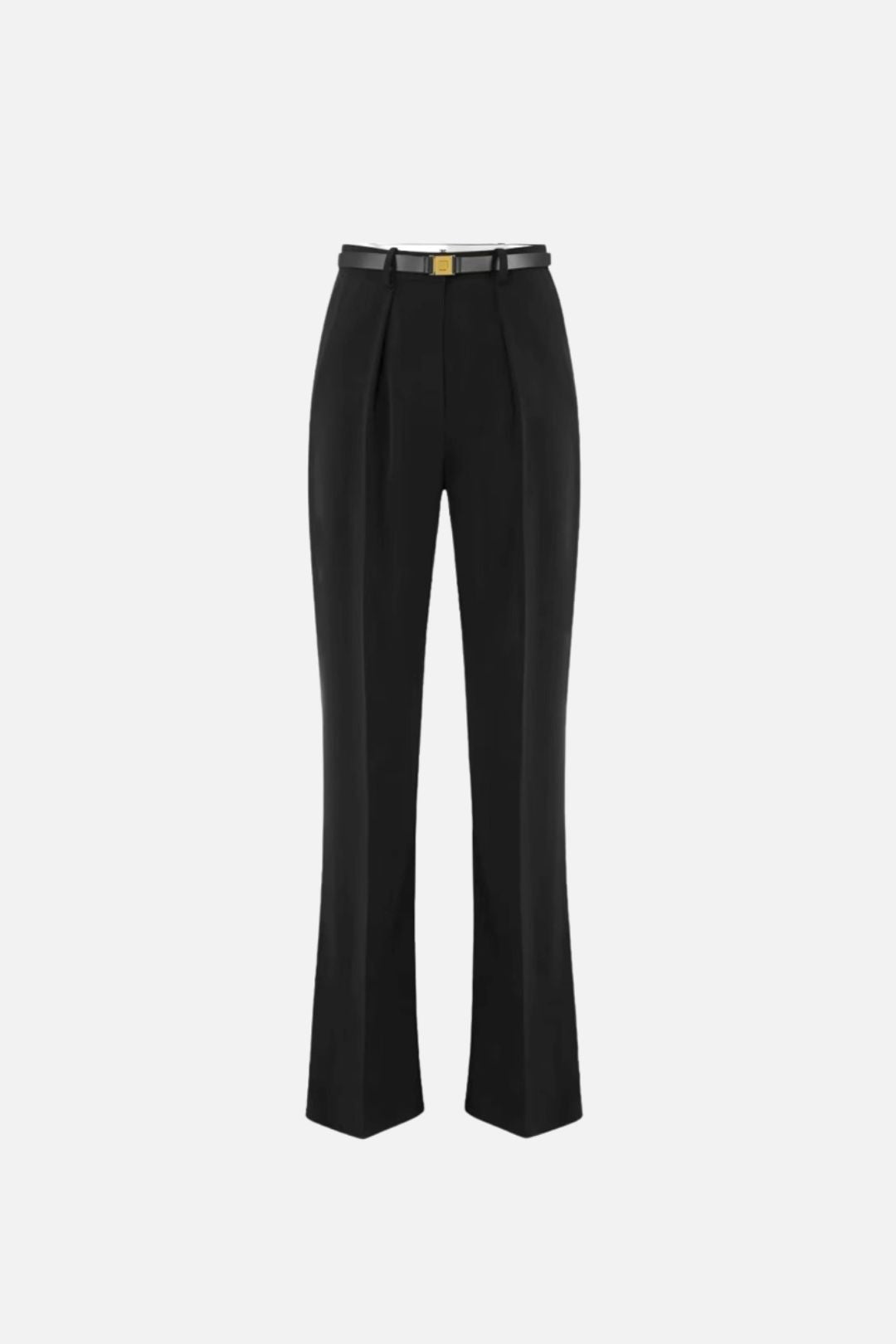 Elisabetta Franchi Pantaloni In Crêpe con Cintura  Placca Logo PA20766E2 NERO