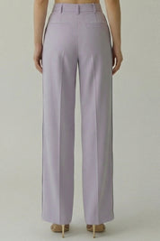 Elisabetta Franchi Pantaloni In Crêpe Leggero con Logo Charm PA16761E2 LILLA