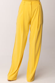 Elisabetta Franchi Pantaloni In Crêpe Leggero con Logo Charm PA16761E2 SUN