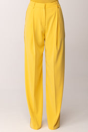 Elisabetta Franchi Pantaloni In Crêpe Leggero con Logo Charm PA16761E2 SUN