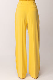 Elisabetta Franchi Pantaloni In Crêpe Leggero con Logo Charm PA16761E2 SUN