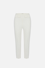 Elisabetta Franchi Pantaloni In Crêpe Leggero e Raso PA18562E2 AVORIO