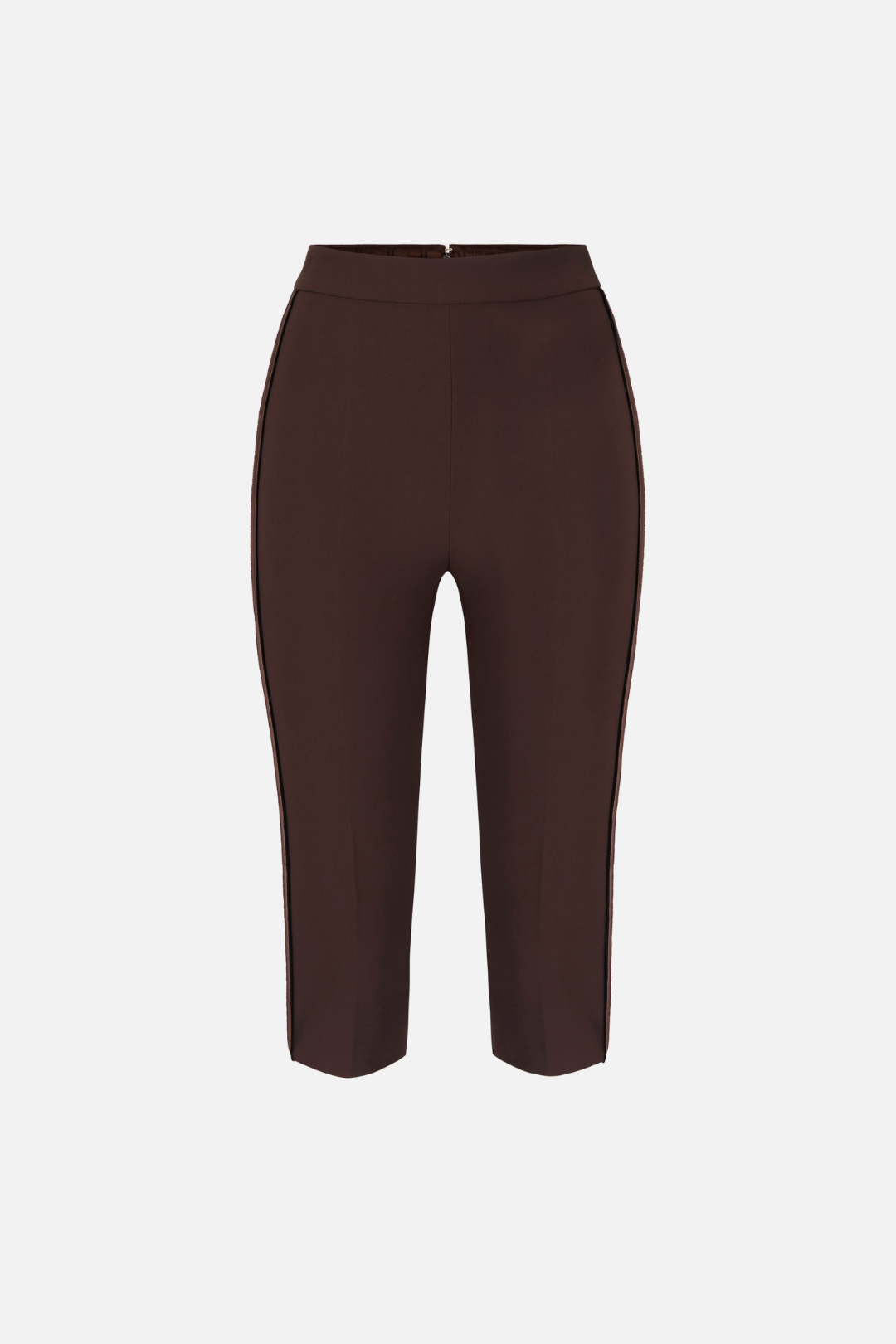 Elisabetta Franchi Pantaloni In Crêpe Leggero e Raso PA19063E2 CACAO