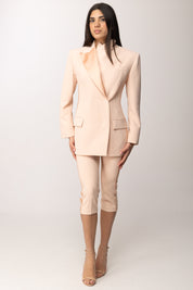 Elisabetta Franchi Pantaloni In Crêpe Leggero e Raso PA19063E2 NUDE