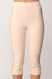 Elisabetta Franchi Pantaloni In Crêpe Leggero e Raso PA19063E2 NUDE