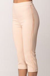 Elisabetta Franchi Pantaloni In Crêpe Leggero e Raso PA19063E2 NUDE