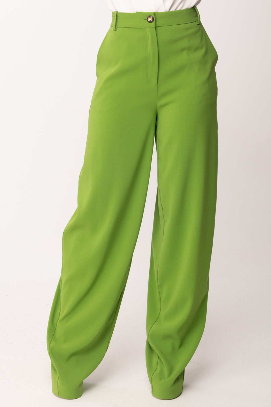 Elisabetta Franchi Pantaloni In Crêpe Leggero PA17861E2 ALOE