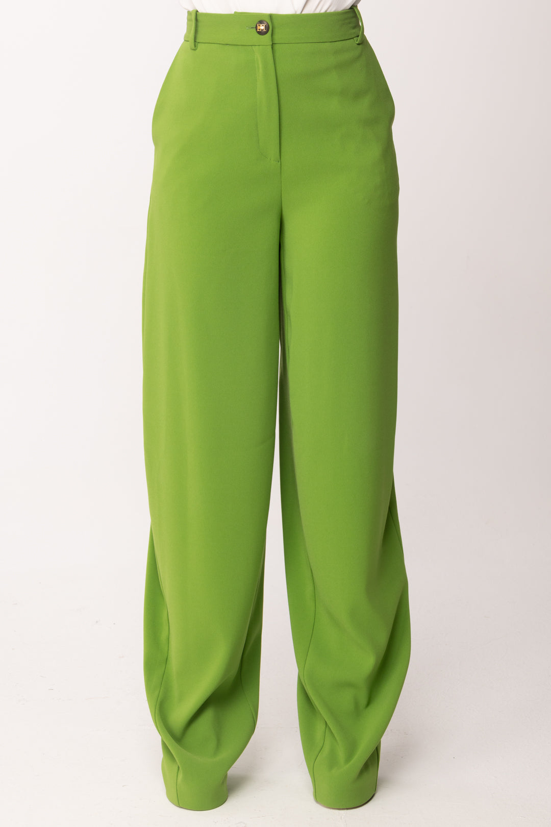Elisabetta Franchi Pantaloni In Crêpe Leggero PA17861E2 ALOE