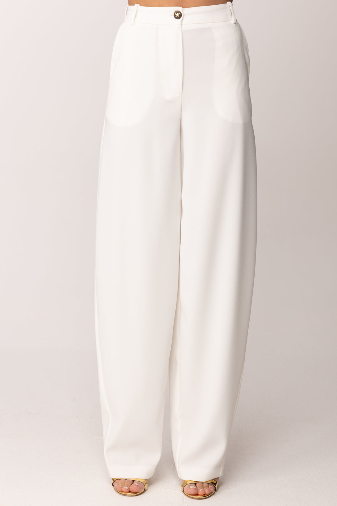 Elisabetta Franchi Pantaloni In Crêpe Leggero PA17861E2 AVORIO