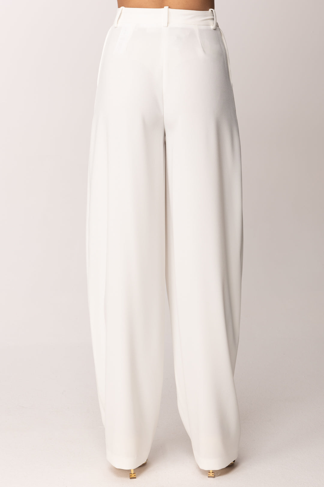 Elisabetta Franchi Pantaloni In Crêpe Leggero PA17861E2 AVORIO