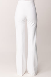Elisabetta Franchi Pantaloni In Doppio Crepe con Piping e Patte PA17161E2 AVORIO