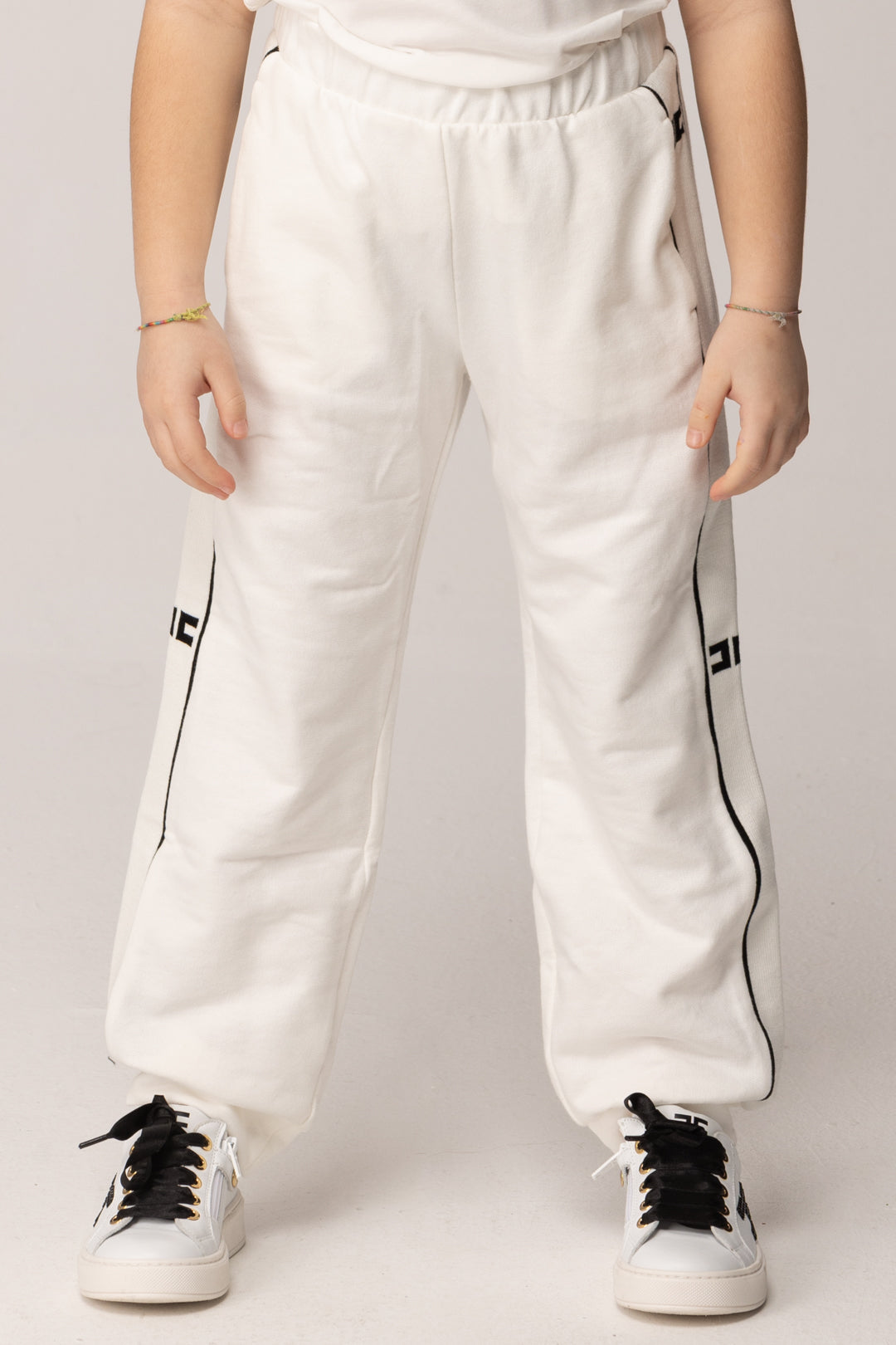 Elisabetta Franchi Bambina Pantaloni In Felpa con Bande Laterali Logate EFPA3160FF002.0275